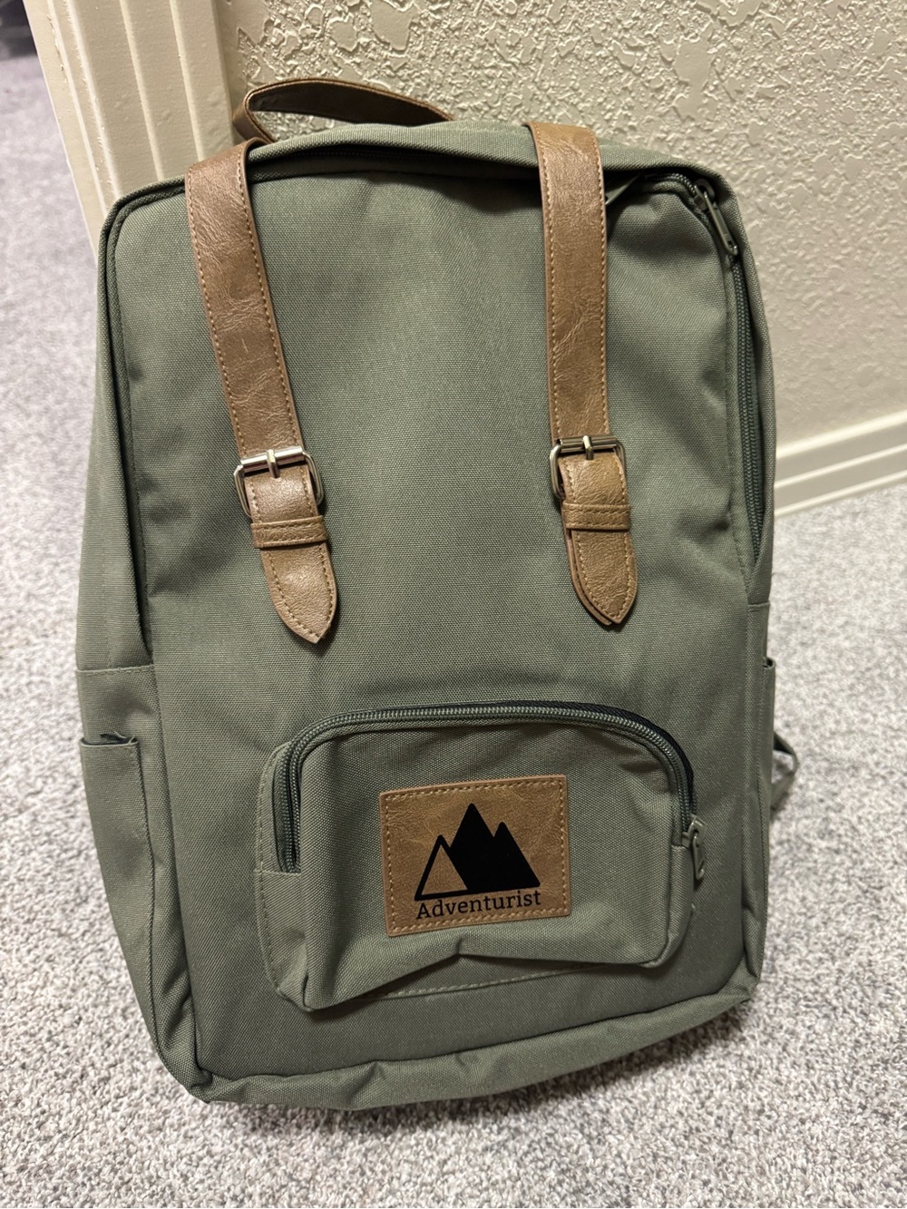 Olive Green Canvas Backpack